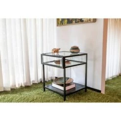 Cheap 🌟 Decor Therapy Claira Glass and Metal End Table Black - Décor Therapy 😉 -End And Side Tables shop unnamed file 3933