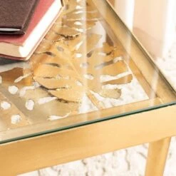 Best Sale 😍 Leilani Palm Leaf Side Table Gold Leaf - Safavieh ⌛ -End And Side Tables shop unnamed file 3984