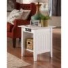 Hot Sale 🎁 Nantucket End Table with Charger - Atlantic Furniture White 🥰 -End And Side Tables shop unnamed file 4002
