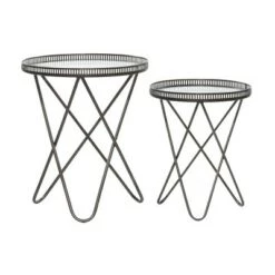 Flash Sale 💯 Olivia & May Set of 2 Industrial Metal Accent Tables Gray - Olivia & May 👏 -End And Side Tables shop unnamed file 401