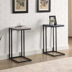 Best Sale 💯 Embo Steel Side Table - miBasics Antique Blue/black 🧨 -End And Side Tables shop unnamed file 4011