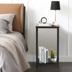 Best reviews of 🤩 Costway 2-Tier Industrial Side End Accent Telephone Table w/Mesh Shelf Rustic Brown ✨ -End And Side Tables shop unnamed file 4031