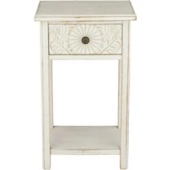 Top 10 ⭐ 55 Downing Street Modern Wood Accent Side End Table 19" x 13 3/4" with Drawer and Shelf White Living Room Bedroom Bedside Entryway 😀 -End And Side Tables shop unnamed file 4086