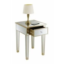 Wholesale 🥰 Gold Coast Mirrored End Table with Drawer - Breighton Home Champagne/mirror ❤️ -End And Side Tables shop unnamed file 4088