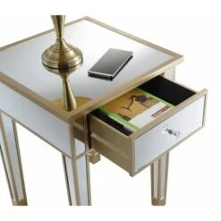 Wholesale 🥰 Gold Coast Mirrored End Table with Drawer - Breighton Home Champagne/mirror ❤️ -End And Side Tables shop unnamed file 4089