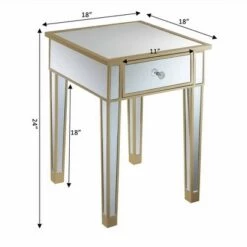 Wholesale 🥰 Gold Coast Mirrored End Table with Drawer - Breighton Home Champagne/mirror ❤️ -End And Side Tables shop unnamed file 4090