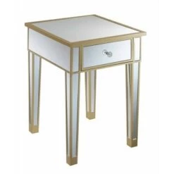 Wholesale 🥰 Gold Coast Mirrored End Table with Drawer - Breighton Home Champagne/mirror ❤️ -End And Side Tables shop unnamed file 4091