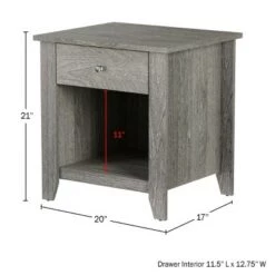 Best reviews of 🔥 Hastings Home 1-Drawer End Table, Gray ⭐