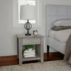 Best reviews of 🔥 Hastings Home 1-Drawer End Table, Gray ⭐ -End And Side Tables shop unnamed file 4126