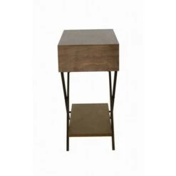 Hot Sale 😀 Decor Therapy Barrett X - Base One Drawer Side Table British Brown - Décor Therapy ⭐ -End And Side Tables shop unnamed file 4130