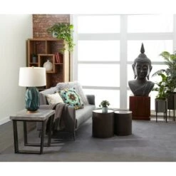 Budget 🥰 Metal Cylinder Accent Tables (Set of 3) Brown - Olivia & May ⭐ -End And Side Tables shop unnamed file 4182