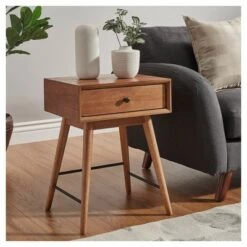 Best Sale 🥰 Foerster Mid Century Accent Table - Warm Brown - Inspire Q 🔥 -End And Side Tables shop unnamed file 4200