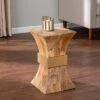 Cheap ✨ Bewill Square Side Table with Brass Accents Natural/Brass - Aiden Lane ⭐