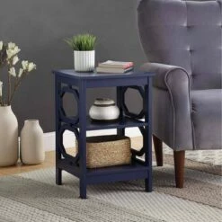 Best reviews of 🎉 Omega End Table with Shelves - Breighton Home Cobalt Blue ⌛