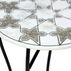 Cheapest 🌟 Mcneal Handcrafted Boho Marble Mosaic End Table White/Black - Christopher Knight Home 🔥 -End And Side Tables shop unnamed file 4245