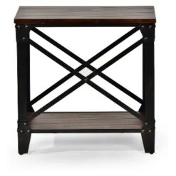 Discount 👍 Steve Silver Co. Winston Chairside End Table Rustic Cherry - Steve Silver 🤩