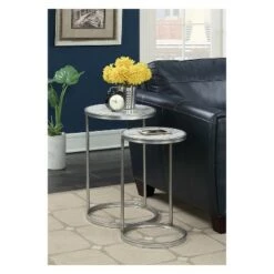 Brand new 🔥 Breighton Home Gold Coast Mirrored Nesting End Tables - Johar Furniture 🎉