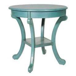 Promo 🌟 Vermont Accent Table - OSP Home Furnishings Antique Carribean Blue 😍 -End And Side Tables shop unnamed file 4275