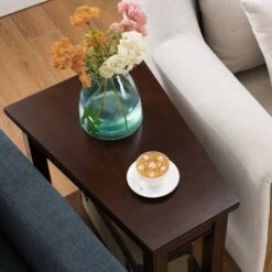 Best deal 😉 Laurent Recliner Wedge Table Chocolate Cherry Finish - Leick Home 👏 -End And Side Tables shop unnamed file 4281