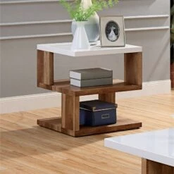 Outlet 🌟 2pc Chetwood Coffee Table Set White - miBasics 👍 -End And Side Tables shop unnamed file 43