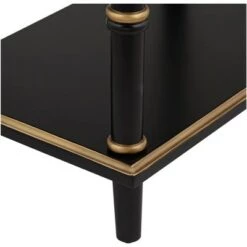 Brand new 🔥 55 Downing Street Modern Luxe Wood Rectangular Accent Side End Table 15" x 24" with Drawer Shelf Black Gold for Living Room Home 🔔 -End And Side Tables shop unnamed file 4312