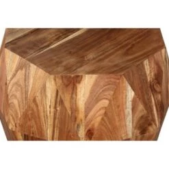 Hot Sale 🎉 21.5" Faceted Handcrafted Mango Wood Side End Table with Octagonal Top Brown - The Urban Port ✨ -End And Side Tables shop unnamed file 4320