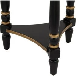 Hot Sale 🤩 55 Downing Street Modern Luxe Wood Round Accent Side End Table 18 1/4" Wide with Shelf Black Gold for Living Room Home House 😀 -End And Side Tables shop unnamed file 4326