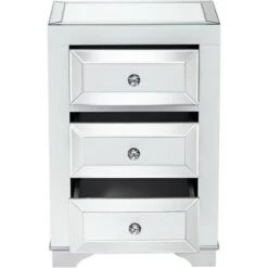 Hot Sale 🌟 Studio 55D Modern Wood Accent Side End Table 17" x 13 1/2" with Drawer White Mirrored Tabletop Living Room Bedroom Entryway House 🔥 -End And Side Tables shop unnamed file 4351