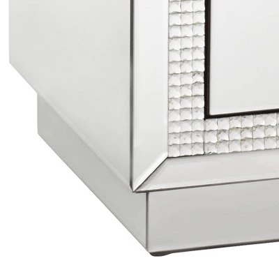 Best reviews of π₯ Studio 55D Modern Beaded Mirrored Rectangular Accent Side End Table 19" x 13 3/4" with Drawer Silver Living Room Bedroom Bedside π 5 Best reviews of π₯ Studio 55D Modern Beaded Mirrored Rectangular Accent Side End Table 19" x 13 3/4" with Drawer Silver Living Room Bedroom Bedside π - Image 3