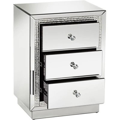 Best reviews of π₯ Studio 55D Modern Beaded Mirrored Rectangular Accent Side End Table 19" x 13 3/4" with Drawer Silver Living Room Bedroom Bedside π 6 Best reviews of π₯ Studio 55D Modern Beaded Mirrored Rectangular Accent Side End Table 19" x 13 3/4" with Drawer Silver Living Room Bedroom Bedside π - Image 4