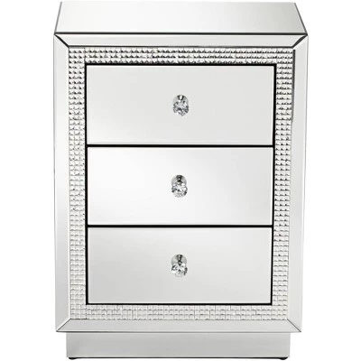 Best reviews of π₯ Studio 55D Modern Beaded Mirrored Rectangular Accent Side End Table 19" x 13 3/4" with Drawer Silver Living Room Bedroom Bedside π 7 Best reviews of π₯ Studio 55D Modern Beaded Mirrored Rectangular Accent Side End Table 19" x 13 3/4" with Drawer Silver Living Room Bedroom Bedside π - Image 5