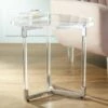 Cheap 🌟 Studio 55D Modern Acrylic Chrome Round Accent Side End Table 22" Wide Clear Silver Tempered Glass Top for Living Room Home House 🌟 -End And Side Tables shop unnamed file 4365