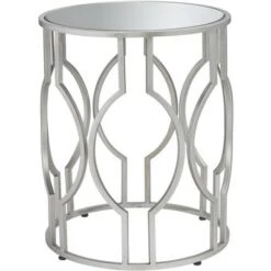 Coupon 👍 55 Downing Street Modern Glam Metal Round Accent Side End Table 20" Wide Silver Mirrored Top for Living Room Bedroom Home Entryway 🧨 -End And Side Tables shop unnamed file 4375