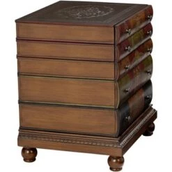 New 🎉 Crestview Collection Vintage Chestnut Wood Rectangular Accent Side End Table 23" x 20" with Drawer Brown for Living Room Bedroom 🔥 -End And Side Tables shop unnamed file 4383