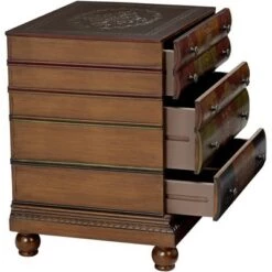 New 🎉 Crestview Collection Vintage Chestnut Wood Rectangular Accent Side End Table 23" x 20" with Drawer Brown for Living Room Bedroom 🔥 -End And Side Tables shop unnamed file 4384