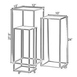 Brand new 💯 Vintiquewise Modern Nesting Display Tables Square Accent Side End Table, Set of 3 🔥 -End And Side Tables shop unnamed file 4403