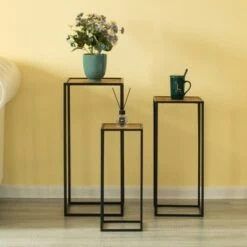 Brand new 💯 Vintiquewise Modern Nesting Display Tables Square Accent Side End Table, Set of 3 🔥 -End And Side Tables shop unnamed file 4406