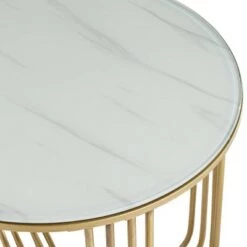 Budget 🔔 Studio 55D Luxury Bronze Metal Round Accent Side End Table 24" Wide Gold Marbleized Glass Tabletop Living Room Bedroom Entryway ⭐ -End And Side Tables shop unnamed file 4421