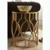 Discount 🔔 55 Downing Street Luxury Gold Leaf Metal Round Accent Side End Table 20" Wide Mirrored Tabletop Living Room Bedroom Entryway House 😍