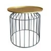Best deal 🎉 Round Tray Top Metal Accent Side End Table with Tubular Wire Frame Gold/Black - Benzara 😍 -End And Side Tables shop unnamed file 4429