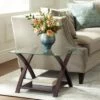 Top 10 ⭐ Elm Lane Modern Espresso Wood Accent Side End Table 23 3/4" Wide with Shelf Brown Clear Glass Tabletop for Living Room Bedroom House 🔔 -End And Side Tables shop unnamed file 4434