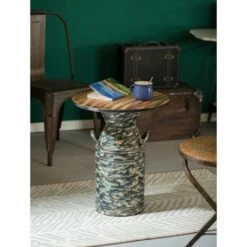 Coupon ✔️ Vintiquewise Antique Rustic Round Milk Can Side Table Farmhouse Milk Jug End Table ✔️ -End And Side Tables shop unnamed file 4441