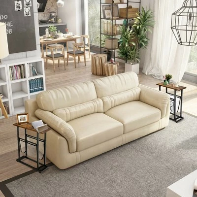 Buy π₯ Costway 2PCS Industrial End Side Table Nightstand with Mesh Holder Rustic Brown β 4 Buy π₯ Costway 2PCS Industrial End Side Table Nightstand with Mesh Holder Rustic Brown β - Image 2