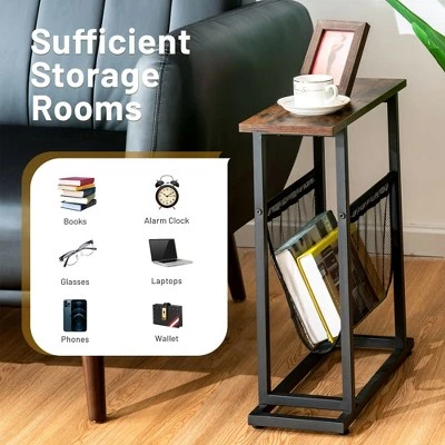 Buy π₯ Costway 2PCS Industrial End Side Table Nightstand with Mesh Holder Rustic Brown β 9 Buy π₯ Costway 2PCS Industrial End Side Table Nightstand with Mesh Holder Rustic Brown β - Image 7