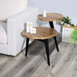 Best Pirce 💯 Wooden Sofa End Side Accent Table with Splayed Metal Legs Brown - Benzara 😀 -End And Side Tables shop unnamed file 4467