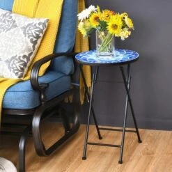 Cheapest π Costway Folding Mosaic Side Table Accent Table Bistro End Table β
