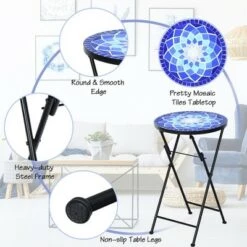 Cheapest 😉 Costway Folding Mosaic Side Table Accent Table Bistro End Table ⌛ -End And Side Tables shop unnamed file 4500