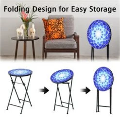Cheapest 😉 Costway Folding Mosaic Side Table Accent Table Bistro End Table ⌛ -End And Side Tables shop unnamed file 4501