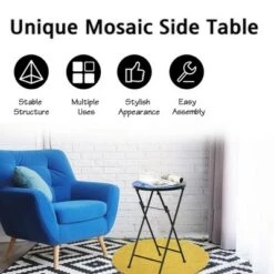 Cheapest 😉 Costway Folding Mosaic Side Table Accent Table Bistro End Table ⌛ -End And Side Tables shop unnamed file 4502