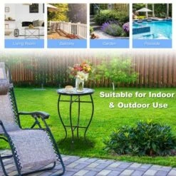 Best reviews of 🤩 Costway Mosaic Side Table Accent Table Round Balcony Bistro End Table OrangeBlueNavy 😀 -End And Side Tables shop unnamed file 4518